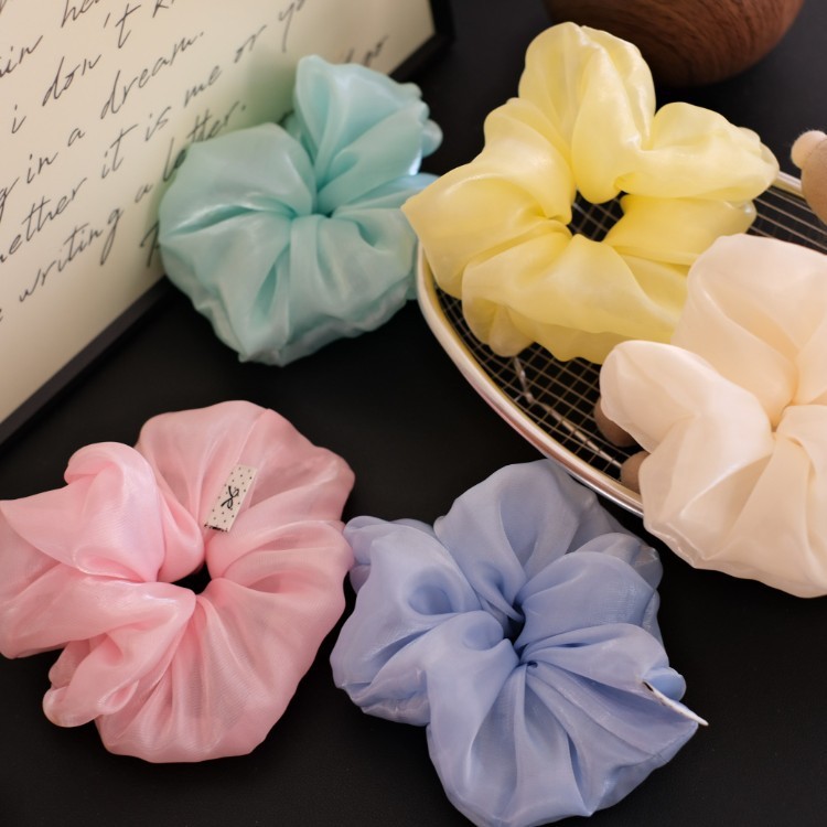 Shimmer Organza Scrunchie — 5 Colors, 13cm | HA-SCR-ORG-024 - Image 2
