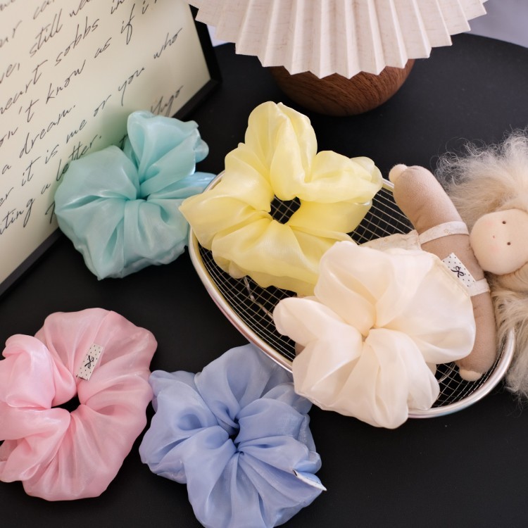 Shimmer Organza Scrunchie — 5 Colors, 13cm | HA-SCR-ORG-024 - Image 3