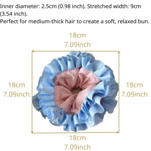 Large Flower Scrunchie — Ribbed Edge Design for Medium-Thick Hair | HA-SCR-POL-225
