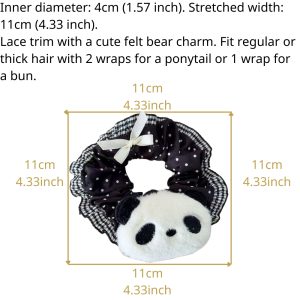 Cute Plush Animal Scrunchie — Satin & Lace Hair Tie | HA-SCR-SAT-242